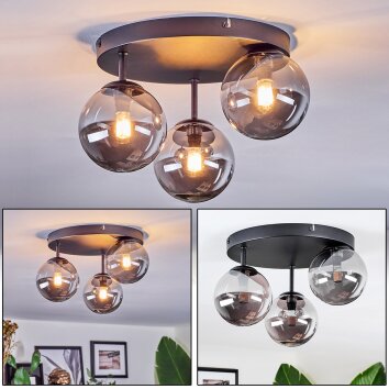Chehalis Plafonnier, Boule lumineuse 30.5 cm Fumé, 3 lumières