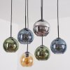 Ripoll Suspension, Boule lumineuse, Suspension Ambre, Bleu, Chrome, Vert, Fumé, 6 lumières