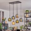 Ripoll Suspension, Boule lumineuse, Suspension Ambre, Bleu, Chrome, Vert, Fumé, 6 lumières
