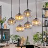 Koyoto Suspension, Boule lumineuse, Suspension Ambre, Clair, Fumé, 6 lumières