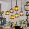 Koyoto Suspension, Boule lumineuse, Suspension Bleu, Or, Vert, 6 lumières