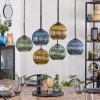Koyoto Suspension, Boule lumineuse, Suspension Bleu, Or, Vert, 6 lumières