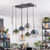 Koyoto Suspension, Boule lumineuse, Suspension Ambre, Bleu, Vert, Clair, Fumé, 6 lumières