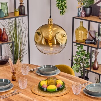 Ripoll Suspension, Boule lumineuse, Suspension Or, 1 lumière