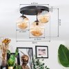 Chehalis Plafonnier, Boule lumineuse 32 cm Ambre, 3 lumières