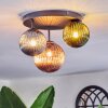 Chehalis Plafonnier, Boule lumineuse 30 cm Bleu, Vert, Cuivré, 3 lumières