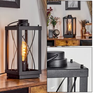 Karan Lampe à poser Noir, 1 lumière
