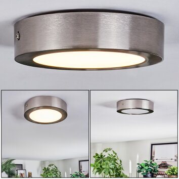 Tavin Plafonnier LED Nickel mat, 1 lumière