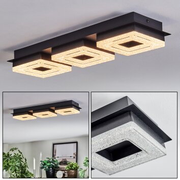 Walon Plafonnier LED Noir, 1 lumière