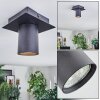 Udena Plafonnier LED Noir, 1 lumière