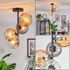 Koyoto Plafonnier, Boule lumineuse 31 cm Ambre, Clair, Fumé, 4 lumières