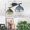Gastor Plafonnier, Boule lumineuse Bleu, Vert, Clair, 2 lumières