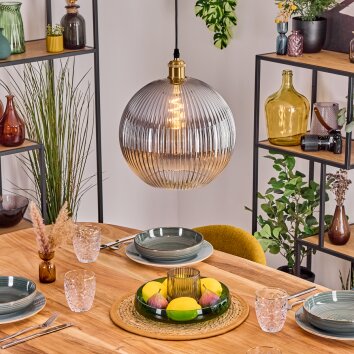 Koyoto Suspension, Boule lumineuse, Suspension Or, 1 lumière