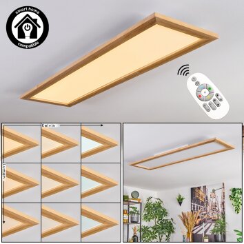 Belan Plafonnier, Panel LED Écru, Blanc, 1 lumière, Télécommandes
