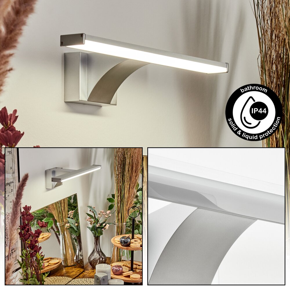Zaire Lampe de miroir, Applique murale LED Chrome, Argenté, 1 lumière, Détecteur de mouvement main product photo