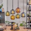 Koyoto Suspension, Boule lumineuse, Suspension Bleu, Or, Vert, Cuivré, 6 lumières