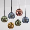 Koyoto Suspension, Boule lumineuse, Suspension Bleu, Or, Vert, Cuivré, 6 lumières