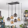Koyoto Suspension, Boule lumineuse, Suspension Ambre, Fumé, 6 lumières