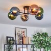Gastor Plafonnier, Boule lumineuse 62 cm Bleu, Chrome, Vert, Cuivré, Fumé, 6 lumières Gastor Plafonnier, Boule lumineuse 62 cm Bleu, Chrome, Vert, Cuivré, Fumé, 6 lumières
