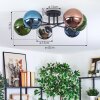 Gastor Plafonnier, Boule lumineuse 62 cm Bleu, Chrome, Vert, Cuivré, Fumé, 6 lumières Gastor Plafonnier, Boule lumineuse 62 cm Bleu, Chrome, Vert, Cuivré, Fumé, 6 lumières