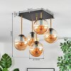 Gastor Plafonnier, Boule lumineuse Or, Noir, 5 lumières