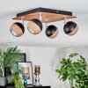 Haldor Plafonnier, Spot de plafond Chrome, Couleur bois, Noir, 4 lumières