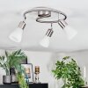Mirlo Plafonnier, Spot de plafond Chrome, Nickel mat, 3 lumières