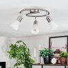 Mirlo Plafonnier, Spot de plafond Chrome, Nickel mat, 3 lumières