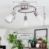 Mirlo Plafonnier, Spot de plafond Chrome, Nickel mat, 3 lumières
