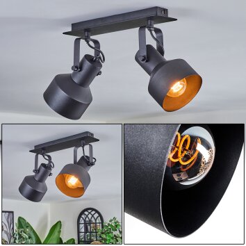 Tylar Plafonnier, Spot de plafond Noir, 2 lumières