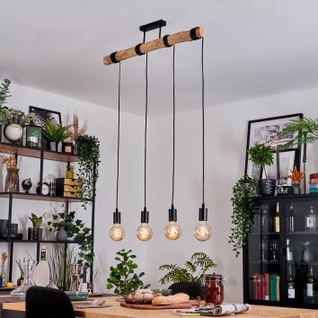 Soungou Suspension, Suspension Écru, Noir, 4 lumières