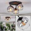 Koyoto Plafonnier, Boule lumineuse 30 cm Clair, Fumé, 3 lumières