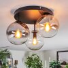 Gastor Plafonnier, Boule lumineuse Ambre, Clair, Fumé, 3 lumières