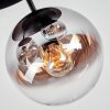 Gastor Plafonnier, Boule lumineuse Chrome, Clair, Fumé, 3 lumières