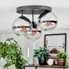 Gastor Plafonnier, Boule lumineuse Chrome, Clair, Fumé, 3 lumières