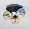 Koyoto Plafonnier, Boule lumineuse 30 cm Bleu, Or, Vert, Clair, 3 lumières