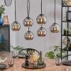 Koyoto Suspension, Boule lumineuse, Suspension Chrome, Fumé, 6 lumières