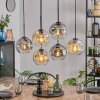 Ripoll Suspension, Boule lumineuse, Suspension Ambre, Clair, Fumé, 6 lumières