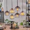 Koyoto Suspension, Boule lumineuse, Suspension Ambre, Clair, Fumé, 6 lumières
