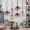 Koyoto Suspension, Boule lumineuse, Suspension Ambre, Clair, Fumé, 6 lumières