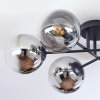 Gastor Plafonnier, Boule lumineuse Chrome, Clair, Fumé, 6 lumières