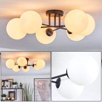 Gastor Plafonnier, Boule lumineuse Blanc, 6 lumières