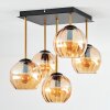 Gastor Plafonnier, Boule lumineuse Or, Noir, 5 lumières