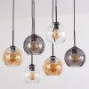 Koyoto Suspension, Boule lumineuse, Suspension Ambre, Clair, Fumé, 6 lumières