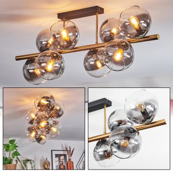 Koyoto Plafonnier, Boule lumineuse Or, Noir, 8 lumières