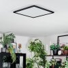 Zuren Plafonnier, Panel LED Noir, 1 lumière, Changeur de couleurs