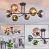 Gastor Plafonnier, Boule lumineuse 80 cm Bleu, Chrome, Vert, Clair, Cuivré, Fumé, 6 lumières