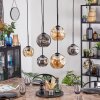 Ripoll Suspension, Boule lumineuse, Suspension Ambre, Fumé, 6 lumières