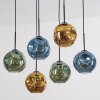 Ripoll Suspension, Boule lumineuse, Suspension Bleu, Or, Vert, 6 lumières