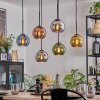Koyoto Suspension, Boule lumineuse, Suspension Bleu, Chrome, Or, Cuivré, Fumé, 6 lumières Koyoto Suspension, Boule lumineuse, Suspension Bleu, Chrome, Or, Cuivré, Fumé, 6 lumières